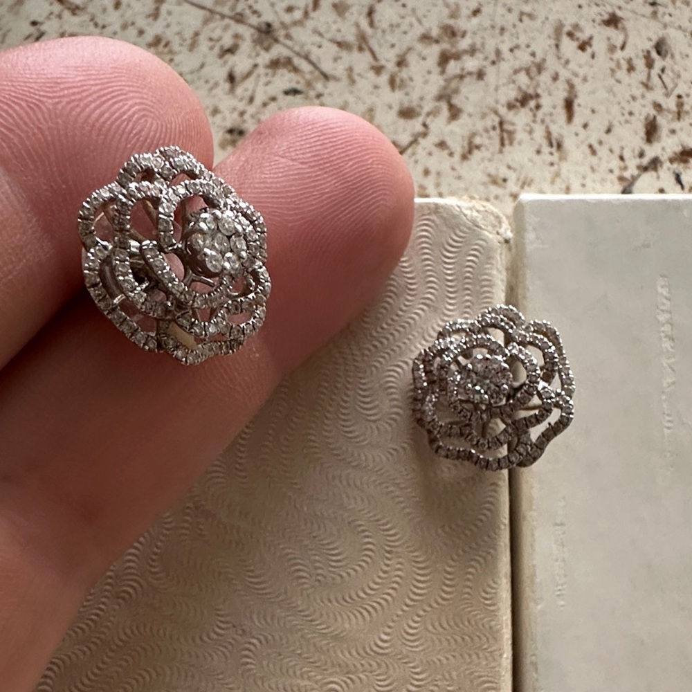 Intricate Silver Rose Earrings